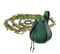 HiiFeuer Bolso de hojas renacentistas con cinturón medieval, bolsa de dados con decoración de bagladybug, accesorios de vestido élfico para LARP Ren Faire Halloween, Verde C