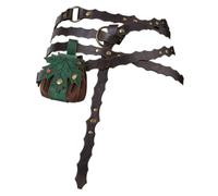 HiiFeuer Bolso de hojas renacentistas con cinturón medieval, bolsa de dados con decoración de bagladybug, accesorios de vestido élfico para LARP Ren Faire Halloween, marrón (Brown A)