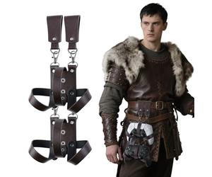 HiiFeuer Faux Leather Vintage G ame Controller Holster, Portable Belt Carrier Controller Stand Adaptable Handle Gaming (Dark Brown A)