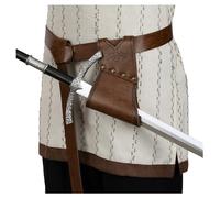 HiiFeuer Funda Medieval para Espada con Cinturón, Funda y Vaina para Espada Vikinga, Vaina Vintage para Espada Renacentista - para Ferias Renacentistas (Marrón A)