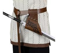 HiiFeuer Funda Medieval para Espada con Cinturón, Funda y Vaina para Espada Vikinga, Vaina Vintage para Espada Renacentista - para Ferias Renacentistas (Marrón C)