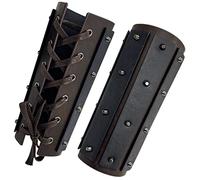 HiiFeuer Guardabrazos Para Brigantina Medieval, Guantelete de Piel Sintética de Mercenario, Guardabrazos Vintage de Caballero Renacentista Para Rol en Vivo y Ferias Renacentistas