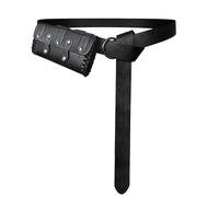 HiiFeuer Medieval Cinturón de Cuero de imitación con cinturón de Anillo O, Renacimiento Cosplay Cinturón Bolsa, Bolsa de teléfono portátil para REN Faire(Negro A)