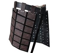 HiiFeuer Medieval de cuero de imitación muslo Armadura, Retro Doble Lados Cintura Armadura Con Cinturón, Mercenario y Caballeros Falda Armadura para LARP Disfraz (Marrón oscuro A)