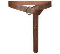 HiiFeuer Medieval en relieve de cuero de la PU O Anillo Cinturón, Retro Renacimiento Caballero Cinturón (Marrón F)