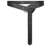 HiiFeuer Medieval en relieve de cuero de la PU O Anillo Cinturón, Retro Renacimiento Caballero Cinturón (Negro F)