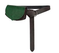 HiiFeuer riñonera Medieval con cinturón, riñonera de imitación de Cuero con Motivos botánicos, riñonera renacentista para Festivales renacentistas(Verde A)