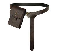 HiiFeuer Riñonera medieval de piel sintética estilo renacentista vintage, riñonera, riñonera para cosplay para Ren Faire (marrón oscuro B)