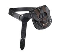 HiiFeuer Riñonera Steampunk con Remaches y cinturón, riñonera Vintage Punk, riñoneras portátiles para Cosplay (Negro A)