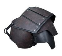 HiiFeuer Viking Faux Leather Single Pauldron Armadura de Hombro, Armadura de Caballero Medieval Retro para Larp/Cosplay (Marrón Oscuro)