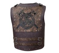 HiiFeuer Viking Warrior Armadura de Piel Sintética, Armadura de Piel de Caballero Retro, Armadura Medieval Para Larp/Cosplay (Axe)