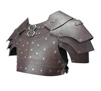 HiiFeuer Vikingo Dragón en relieve de imitación de cuero Pecho Armadura, Medieval Vintage Mercenario Chaleco Ajustable Armadura Caballero Cuerpo Armadura (Marrón Oscuro A)