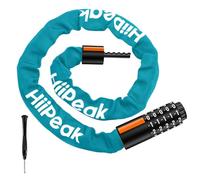HiiPeak Candado y Cadena Antirrobo con Combinación de 5 Dígitos -Candado Bici Alta Seguridad -Para Bicicleta y Moto (Azul)
