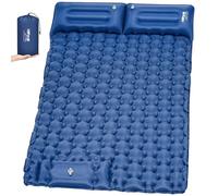 HiiPeak Esterilla Camping, Colchoneta Camping 2 Personas de Aire Ultraligero Inflable, Almohadilla de Dormir autonflable para Uso al Aire Libre con Almohadas incorporadas, Bomba de pie integrada