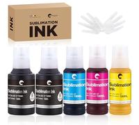 Hiipoo Botellas rellenadas de tinta de sublimación de 580 ml compatibles con impresoras de inyección de tinta ET2400 ET2720 ET2760 ET2750 ET4800 ET-2800 ET-2803 ET-2850, transferencia de prensa de