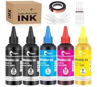 Hiipoo Recambio de tinta de sublimación de 500 ml para impresora de inyección de tinta ET2400 ET-2720 ET-2760 ET-2800 ET-2803 ET-2850 ET-4800 ET-15000 ET-3760, transferencia de prensa de calor en