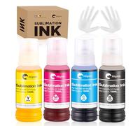 Hiipoo Tinta de sublimación 522 botellas rellenadas funcionan con ET-2720 ET-2760 ET-2800 ET-15000 ET-2803 ET-2850 ET-3760 ET-4800 ET-4760 Impresora de inyección de tinta Transferencia de prensa de