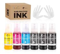 Hiipoo Tinta de sublimación 552 t552 de 600 ml para EcoTank ET-8500 ET-8550 Impresoras Supertank de formato ancho, transferencia de prensa de calor en vasos de camiseta (6 colores, 1PK, 1C, 1M, 1Y,