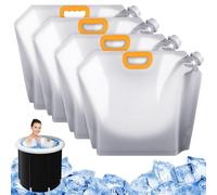 Hiitytin 4 bolsas de baño de hielo reutilizables, bolsas de hielo de 10 L, bolsas de hielo portátiles para tina, congelador, bolsas de agua, enfriador de agua para baño de hielo, accesorios de bañera