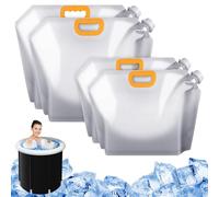 Hiitytin 4 bolsas de baño de hielo reutilizables, bolsas de hielo de inmersión en frío de 5 L y 10 L, bolsas de agua portátiles para tina, congelador, enfriador de agua, accesorios de bañera de