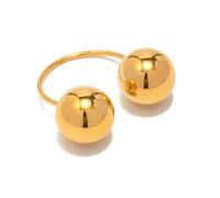 HIIXHC Anillos de oro gruesos para mujer, ajustables, bola gruesa, anillos de oro de 14 quilates, elegantes y minimalistas, regalos de joyería para mujer, 100%, Sin piedras preciosas