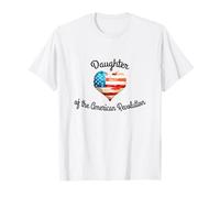 Hija de la revolución americana DAR History USA Heart b Camiseta