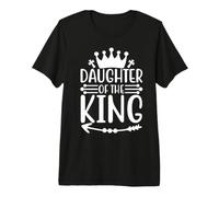 Hija del Rey Corona Cristiana Fe Inspiradora Camiseta Premium