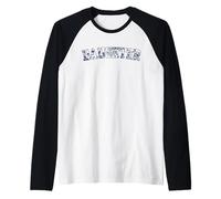 Hija Floral Varsity Tiny Blue French Toile Texto Camiseta Manga Raglan