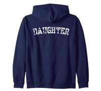 Hija Floral Varsity Tiny Blue French Toile Texto Sudadera con Capucha