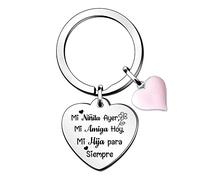 Hija Llavero Regalo Cumpleaños Llavero Mujer Adolescentes Graduación Recuerdo Inspirador Apreciar Navidad Regalo Personalizado Corazón Coche Etiqueta Mi NiñIta Ayer Mi Amiga Hoy Mi Hija Para Siempre