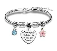 Hija Pulsera Amor para Siempre Regalo Cumpleaños Mujeres Graduación Recuerdo Inspirador Joyería Especial Navidad Personalizada Regalo Brazaletes Mi Niñita Ayer Mi Amiga hoy Mi Hija para Siempre