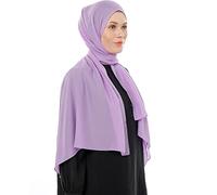 Hijab Chiffon Ligero para Mujer - Elegante Hijab Gasa Islámico - Pañuelo Musulmán Transpirable - Sasa Suave y Sedosa Pañuelo - Chal Chiffon Para Damas - Bufanda Accesorio Islámica (Morado Claro)