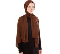 Hijab Chiffon Ligero para Mujer - Elegante Hijab Gasa Islámico - Pañuelo Musulmán Transpirable - Sasa Suave y Sedosa Pañuelo - Chal Chiffon Para Damas - Bufanda Accesorio Islámica (Marron)