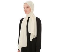 Hijab Chiffon Ligero para Mujer - Elegante Hijab Gasa Islámico - Pañuelo Musulmán Transpirable - Sasa Suave y Sedosa Pañuelo - Chal Chiffon Para Damas - Bufanda Accesorio Islámica (Crema)