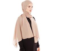 Hijab Chiffon Ligero para Mujer - Elegante Hijab Gasa Islámico - Pañuelo Musulmán Transpirable - Sasa Suave y Sedosa Pañuelo - Chal Chiffon Para Damas - Bufanda Accesorio Islámica (Taupe Claro)
