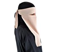 Hijab Niqab Velo Facial Jilbab Abaya Khimar Pañuelo para la Cabeza Una Pieza Bufanda Islámica Ideal Madrassa Mezquita Ramadán Eid Boda Diario, beige, Talla única