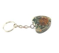 Hijet Bloodstone Orgone - Llavero con forma de corazón eléctrico EMF protección electromagnética para reducción de ondas electromagnéticas Prana Life Force Energy Xmas A++ Chokurei Copper Coil