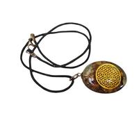 Hijet Colgante de forma ovalada de orgonita de ojo de tigre con forma de flor de la vida, ideal para curar chakras, equilibrar buena suerte, yoga, medicamentos Reiki