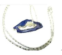 HiJet Colgante de ónix azul natural, ágata drusa, geoda, balanceo, energía positiva, armonía, suerte, belleza natural