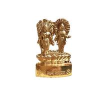 Hijet Escultura Metal Latón Idol Lakshmi Narayan (Laxmi Vishnu) Estatua bendiciones para Pooja para decoración del hogar Poder Honestidad Vastu para festivales.