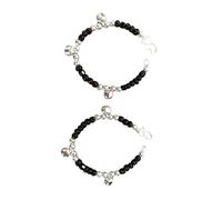 Hijet Exclusiva pulsera Elagence Nazariya con cuentas de vidrio negro en forma redonda hace que esta pulsera sea la adición perfecta para protección contra el mal de ojo de los niños