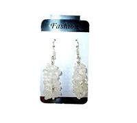 HiJet - Pendientes colgantes de cristal natural de cuarzo con chips de cuarzo para equilibrar la energía positiva, armonía, suerte, belleza natural y genuina de moda