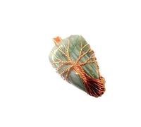 HiJet Wow - Collar con colgante de árbol de la vida con forma de corazón de labradorita de cobre envuelto en alambre de cobre con forma de corazón equilibrando la energía positiva, armonía, suerte, yoga, meditación, reiki, natural, auténtico estilo de moda
