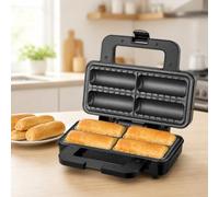 HiJiuAn Máquina Comercial De 4 Piezas para Hacer Rollitos De Huevo, Máquina para Hacer Rollitos De Salchicha De 800 W, con Luces Indicadoras, Placas Antiadherentes, Máquina para Hacer Corn Dogs