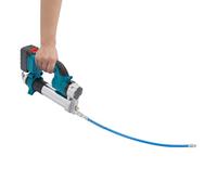 HIJNXG Pistola engrasadora inalámbrica de 21 V con 2 baterías y cargador, motor de cobre completo sin escobillas de 300 W, 6000 - 8500 PSI, 400 cc, prensa de engrase eléctrica para agricultura