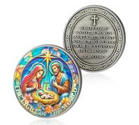 Hijo de Dios Challenge Cristiano Moneda Nacimiento de Jesús Moneda de la Biblia Juan 12:46 Jesús Dios Moneda de Oración Cristiana Arte Versículos de bolsillo Jesús Regalos religiosos para hombres