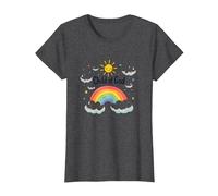 Hijo de Dios Cristianos para Niños Rainbow Sunshine Nubes Camiseta, Mujer, Jaspeado Oscuro, 3XL