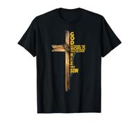 Hijo de Dios Jesucristo Versículo de la Biblia 9 Juan 3:16 Cruz Fe Camiseta