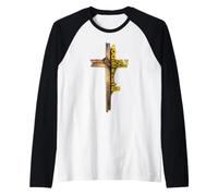 Hijo de Dios Jesucristo Versículo de la Biblia 9 Juan 3:16 Cruz Fe Camiseta Manga Raglan