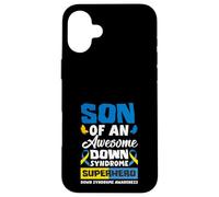 Hijo de un Impresionante síndrome de Down Síndrome de Down de superhéroe Carcasa para iPhone 16 Plus